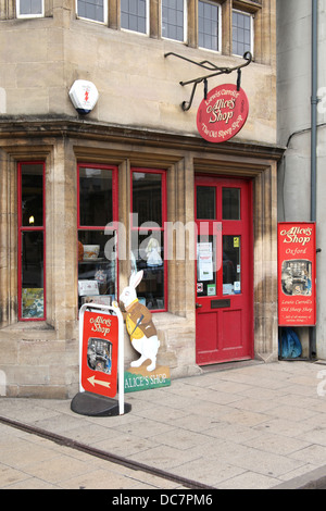 Carrolls Alice-Shop in Oxford UK. Stockfoto