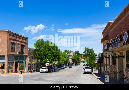 Main Street im historischen Stadtzentrum von Buffalo, Wyoming, USA Stockfoto