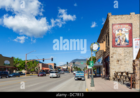 Sheridan Avenue in der Innenstadt von Cody, Wyoming, USA Stockfoto