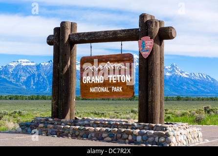 Eingang zum Grand Teton National Park, Jackson Hole, Wyoming, USA Stockfoto