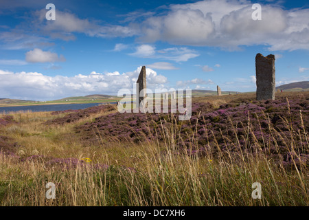 Der Ring of Brodgar stehenden Steinen Kreis auf dem Festland Orkney, UK Stockfoto