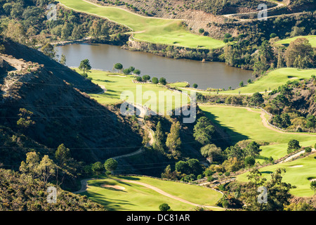 Golfplatz, grünen Landschaft in Andalusien, Spanien Stockfoto