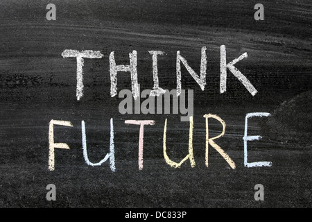 glaube, zukünftige Ausdruck handschriftlich auf der Schultafel Stockfoto