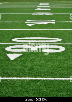 Yardline auf American Football-Feld Stockfoto