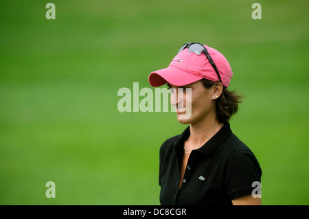 Anne-Lise kaudalen (FRA), Pilsen Golf Masters 2013 Turnier in Dysina, in der Nähe von Pilsen, Tschechische Republik, Freitag, 9. August 2013. Tschechische Republik richtet ein Turnier der besten Europäischen Berufswettbewerb Ladies European Tour. (CTK Foto/Petr Eret) Stockfoto