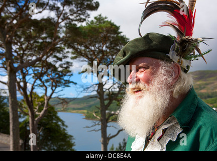 Porträt von behinderte Zuschauer an den 2013 Isle Of Skye Highland Games statt in Portree, Scotland, UK Stockfoto