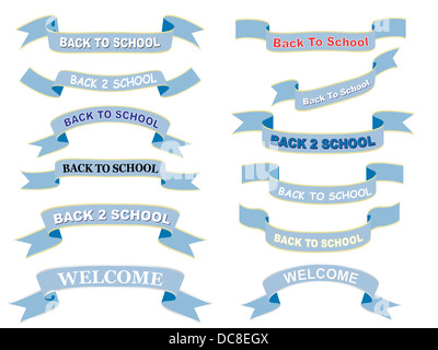 Satz von Back to School-Banner Stockfoto