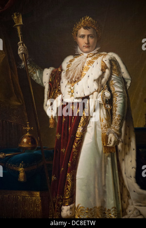 Berlin. Deutschland. Porträt von Napoleon Bonaparte (Detail) in das Deutsche Historische Museum hängen. Stockfoto