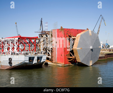 Schwere Technik Keppel und Verolme Shipyard Hafen von Rotterdam, Niederlande Stockfoto