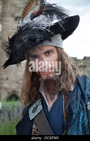 'Look-A-Likes" Jason Coster, 23 als Captain Barbossa am Tutbury Castle, Veranstaltung in Derbyshire, Großbritannien Stockfoto