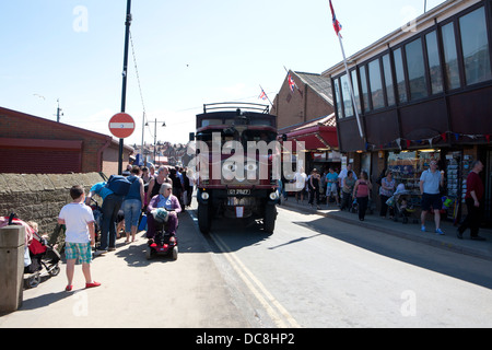 Sentinel Dampf Waggons (Waggon) Bus/Bus Stil geben Touren rund um Whitby Bay, Yorkshire. Stockfoto