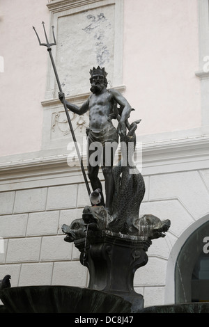 Der Brunnen von Neptun, Bozen Stockfoto