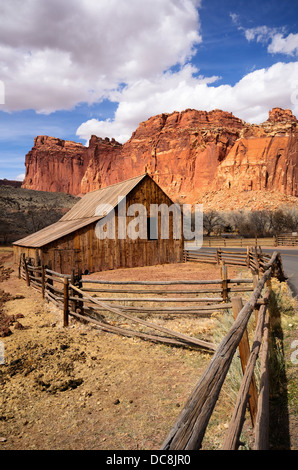 Capitol Reef National Park in Utah, USA - Gifford Homestead Farm Barn in Fruita Tal Stockfoto