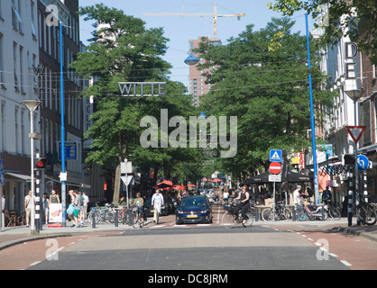 Witte Fiets Leuchtreklame Witte de Withstraat Rotterdam Niederlande Stockfoto