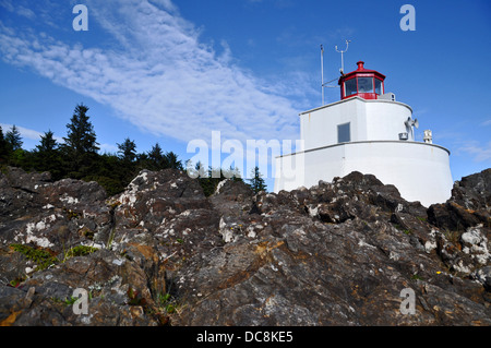 Amphitrite Lighthouse in Ucluelet, Vancouver Island, Kanada Stockfoto