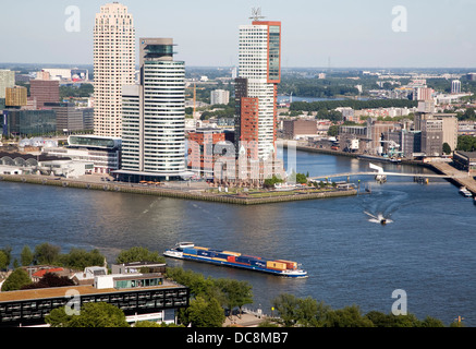 Stadtzentrum Gebäude schräg Luftbild Rotterdam Niederlande Stockfoto