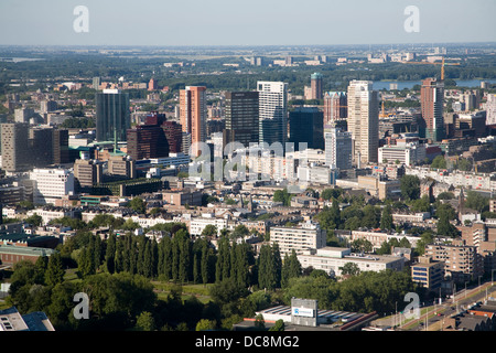 Stadtzentrum Gebäude schräg Luftbild Rotterdam Niederlande Stockfoto