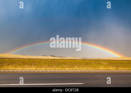 Vor dem großen Sturm in der Prärie in Wyoming in den USA Stockfoto