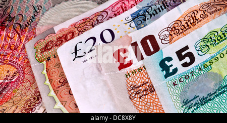 Englisch - britische Banknoten nur - Geldschein Stockfoto