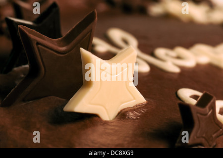 Schokoladenkuchen - Makro Nahaufnahme Stockfoto