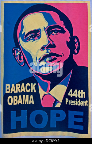 "Barack Obama 44. Präsident-Hoffnung" politischen Aufkleber. Stockfoto