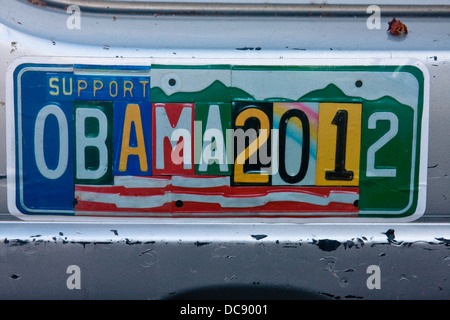 "Unterstützt Obama 2012" politischen Aufkleber. Stockfoto