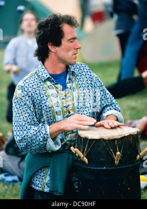 Drummer bei Glastonbury Festival UK Stockfoto