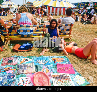 Hippie-Shop bei Glastonbury Festival UK Stockfoto