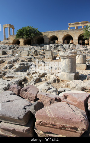 Griechischen Akropolis Lindos Rhodes Greece Stockfoto
