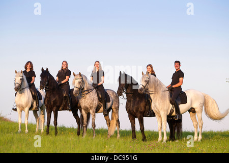 Gruppe Fahrer barocke Pferde Stockfoto