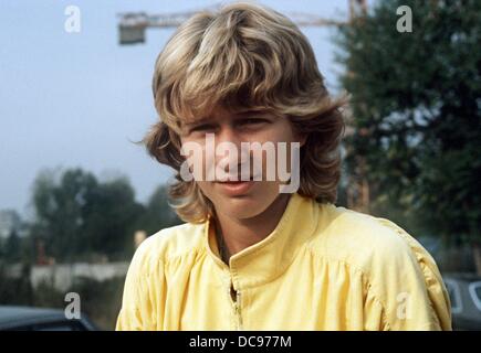 Deutsche Tennisspielerin Steffi Graf, fotografiert im September 1985. Stockfoto