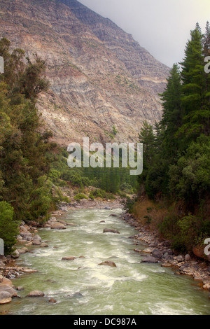 Cascada de Las Animas in Cajon del Maipo in der Nähe von Santiago, Chile Stockfoto