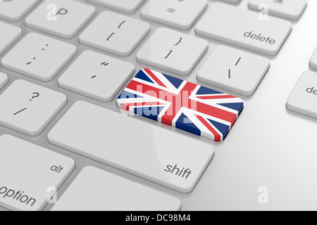 3D Render von Großbritannien Flagge Button mit soft-Fokus Stockfoto