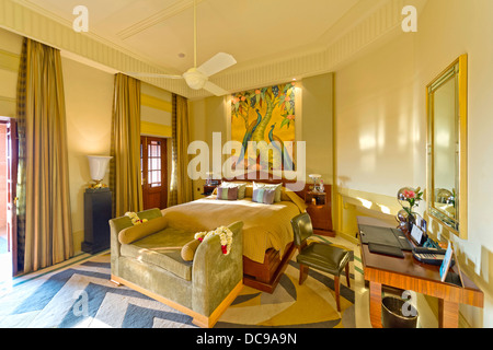 Schlafzimmer von einer Suite, Palace Hotel Umaid Bhawan Palace Stockfoto