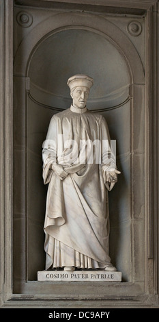 Cosimo de ' Medici (Cosimo dem älteren), Piazzale Statue Uffizien in Florenz (Italien) Stockfoto