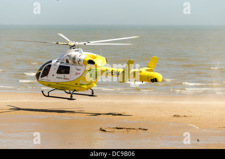 Flugrettung, die Landung am Strand UK Stockfoto