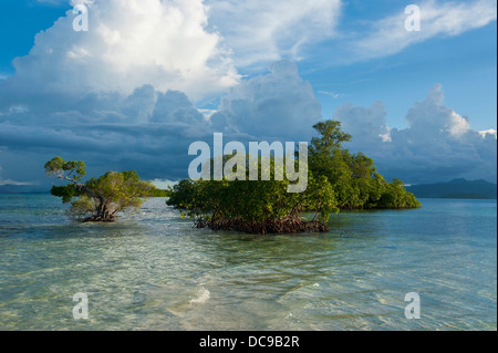 Wolkenformationen über der Marovo Lagune Stockfoto