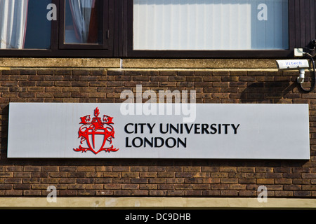 City University London anmelden außerhalb des Gebäudes Stockfoto