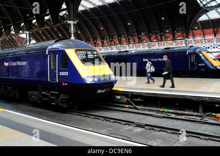 Eine allgemeine Ansicht der Bahnhof Paddington, London, Großbritannien Stockfoto