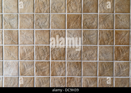 Keramische Fliesen. Beige Mosaik Keramik Fliesen für Wand oder Boden. Stockfoto