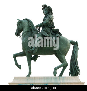 Reiterstatue von Louis XIV in der "Place d 'Armes" von Versailles. Stockfoto