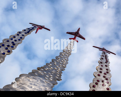 Klippe Denkmal für rote Pfeile pilot Jon Egging, starb nach der Teilnahme in 2011 Airshow Bournemouth, Dorset Stockfoto