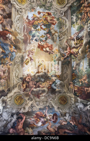 Illusionistische Deckenfresko, Gran Salone, Palazzo Barberini, Rom, Italien Stockfoto