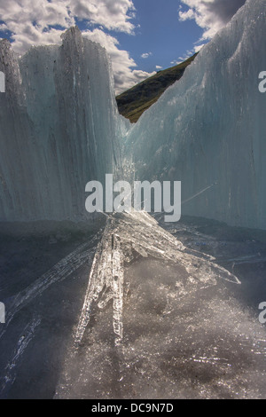 Eisbildung. Entlang der Kongakut. Arctic National Wildlife Refuge. Alaska. Stockfoto