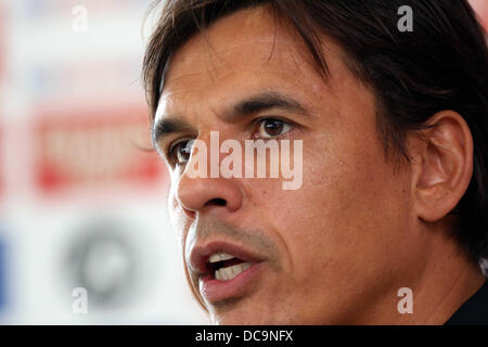 Cardiff, UK, im Bild Dienstag, 13. August 2013: Manager Chris Coleman Re: Football Association of Wales Pressekonferenz vor Wales internationale Freundschaftsspiel gegen Nordirland am St Davids Hotel, Cardiff, Südwales, UK. Bildnachweis: D Legakis/Alamy Live-Nachrichten Stockfoto