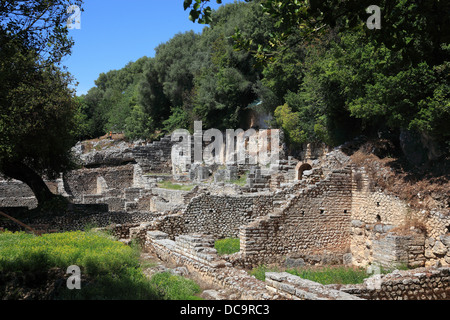 Butrint, Butrint, Butrint, antike griechische und römische Stadt im Süden von Albanien, bleibt das Asklepios-Heiligtum Stockfoto
