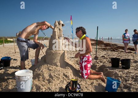 Sandburg Wettbewerb am Strand von Texas Stockfoto