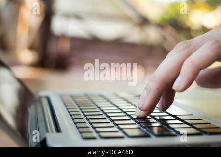 Technologie, Finger touch Tastatur Stockfoto