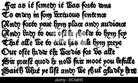 Geoffrey Chaucer, ca. 1343-1400, Bestandteil der Canterbury Tales, 14. Jahrhundert Stockfoto