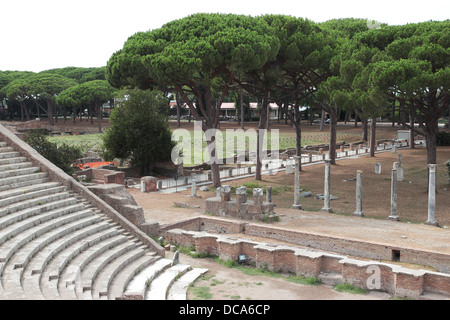 Ausgrabungen in Ostia Antica, der Hafen des antiken Rom, Italien Stockfoto
